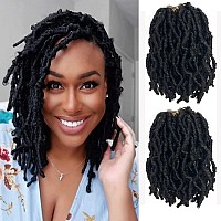 Faux Locs 8 Inch 6 Packs Soft Locs Crochet Hair For Kids Prelooped Goddess Locs Braiding Hair New Faux Locs For Black Women1B