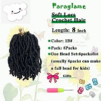 Faux Locs 8 Inch 6 Packs Soft Locs Crochet Hair For Kids Prelooped Goddess Locs Braiding Hair New Faux Locs For Black Women1B