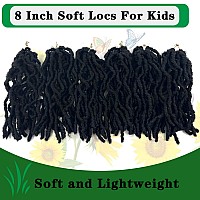 Faux Locs 8 Inch 6 Packs Soft Locs Crochet Hair For Kids Prelooped Goddess Locs Braiding Hair New Faux Locs For Black Women1B