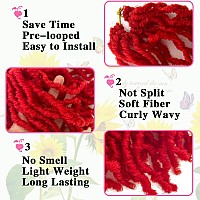 Red Faux Locs 8 Inch Soft Locs Crochet Hair For Kids Prelooped Short Goddess Locs Crochet Hair Extensions For Black Women8Inc