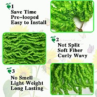 Green Soft Locs 8 Inch New Faux Locs Crochet Hair 6 Packs For Kids Curly Wavy Prelooped Short Goddess Locs Crochet Hair Extens