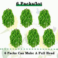 Green Soft Locs 8 Inch New Faux Locs Crochet Hair 6 Packs For Kids Curly Wavy Prelooped Short Goddess Locs Crochet Hair Extens