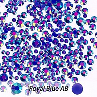 10400Pcs Royal Blue Ab Resin Flat Back Rhinestones Round Nonhotfix Jelly Nail Gems Rhinestone With Tweezer And Picker Pencil F