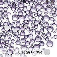 10400Pcs Crystal Purple Resin Flat Back Rhinestones Round Nonhotfix Jelly Nail Gems Rhinestone With Tweezer And Picker Pencil