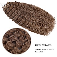 Maysa Brown Curly Crochet Hair For Women Synthetic Braid Hair 22 Inch 6Packs Ocean Wave Braiding Hair Extension 12Brown