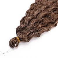 Maysa Brown Curly Crochet Hair For Women Synthetic Braid Hair 22 Inch 6Packs Ocean Wave Braiding Hair Extension 12Brown