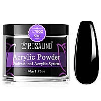 Rosalind Black Acrylic Nail Powder 50G176Oz Acrylic Black Powder For Nail Acrylic Extension Professional Crystal Polymer Blac