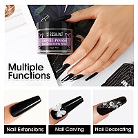 Rosalind Black Acrylic Nail Powder 50G176Oz Acrylic Black Powder For Nail Acrylic Extension Professional Crystal Polymer Blac