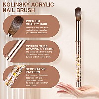 Acrylic Nail Brush Size 4Kemeisi 100 Pure Kolinsky Nail Art Brushes Sturdy Handle Oval Shaped Acrylic Powder Nail Design Tools