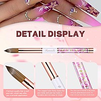 Acrylic Nail Brush Size 6 Kemeisi 100 Pure Kolinsky Nail Art Brushes Sturdy Handle Oval Shaped Acrylic Powder Nail Design Tools