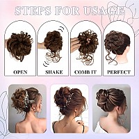 Hslhdi Messy Hair Bun Hair Piece For Women Short Bun Tousled Synthetic Elastic Scrunchies Hairpiece For Women Girls 15Pcs 12