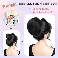 Hslhdi Messy Hair Bun Hair Piece For Women Short Bun Tousled Synthetic Elastic Scrunchies Hairpiece For Women Girls 15Pcs 12