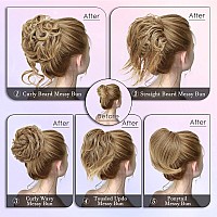 Hslhdi Messy Hair Bun Hair Piece For Women Short Bun Tousled Synthetic Elastic Scrunchies Hairpiece For Women Girls 15Pcs 12