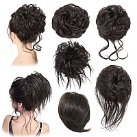 Hslhdi Messy Hair Bun Hair Piece For Women Short Bun Tousled Synthetic Elastic Scrunchies Hairpiece For Women Girls 15Pcs 4