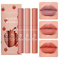 3 Piece Nude Matte Lipstick Setnatural Velvet Air Moisture Smooth Crayon Lip Stainultimate Nourishing Matte Lipstick 24 Hour L