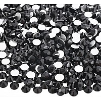 1440Pcs Ss16 40Mm Black Flatback Rhinestones Bulk K9 Glass Jet Black Gems Round Beads Stones Diamonds Nail Charms Jewels Nail A