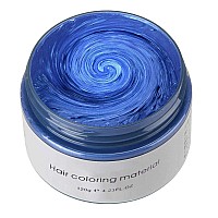 Temporary Modeling Fashion Colorful Diy Hair Pomade Dye Cream Instant Matte Hairstyle For Men Women Kids Party Cosplay Blue