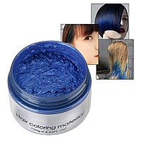 Temporary Modeling Fashion Colorful Diy Hair Pomade Dye Cream Instant Matte Hairstyle For Men Women Kids Party Cosplay Blue