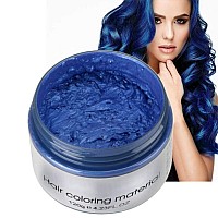 Temporary Modeling Fashion Colorful Diy Hair Pomade Dye Cream Instant Matte Hairstyle For Men Women Kids Party Cosplay Blue