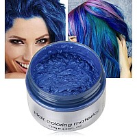 Temporary Modeling Fashion Colorful Diy Hair Pomade Dye Cream Instant Matte Hairstyle For Men Women Kids Party Cosplay Blue