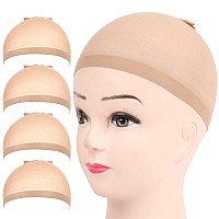 Fandamei Wig Cap 4Pcs Nylon Wig Caps Nude Wig Caps For Women Stocking Wig Caps For Halloween Cosplay Wig Cap For Women Men