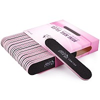 25Pcs Mini Size Pana Professional Double Sided Nail Files Black 100180 Grit Emery Board Nail Buffering File Manicure Pedic