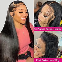 13X4 Lace Front Wigs Human Hair Pre Plucked With Baby Hair 150 Density Straight Brazilian Virgin Frontal Wigs Human Hair 13X4 G