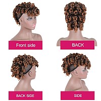 Aisaide Short Deep Curly Mohawk Wig Brown Curly Mohawk Ponytails With Bangs For Black Womensynthetic Blonde Afro Curly Mohawk P