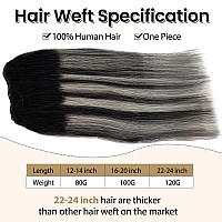 Sew In Weft Hair Extensions Human Hair 20 Inch Ombre Balayage Natural Black To Silver Sew In Hair Extensions Real Human Hair Sew