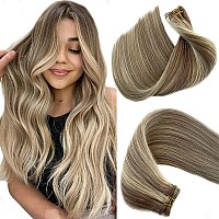 Human Hair Extensions Sew In Hair Bundles 18 Sew In Hair Extensions Real Human Hair Balayage Grey Blonde To Platinum Blonde H