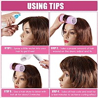 4 Pieces Hair Rollers Self Grip Roller Bangs Aluminium Core Curler Roller Hairdressing Curler For Long Hair Bang Roller Women Ha