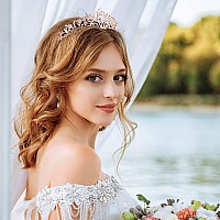 Tiara Crowns For Women Tiaras For Girls Princess Crown For Birthday Halloween Costume Bride Wedding Queen Crystal Rose Gold5