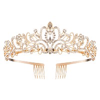 Tiara Crowns For Women Tiaras For Girls Princess Crown For Birthday Halloween Costume Bride Wedding Queen Crystal Gold