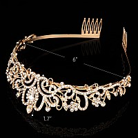 Tiara Crowns For Women Tiaras For Girls Princess Crown For Birthday Halloween Costume Bride Wedding Queen Crystal Gold