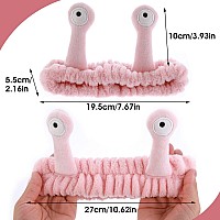 Molain Face Wash Headband Palm And Snail Spa Hair Bands Makeup Headbands Women Cartoon Cute Coral Fleece Elastic Headband Creat