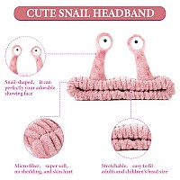 Molain Face Wash Headband Palm And Snail Spa Hair Bands Makeup Headbands Women Cartoon Cute Coral Fleece Elastic Headband Creat