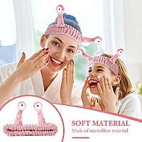 Molain Face Wash Headband Palm And Snail Spa Hair Bands Makeup Headbands Women Cartoon Cute Coral Fleece Elastic Headband Creat