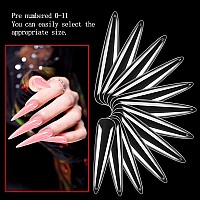 600Pcs No C Curve Stiletto Nail Tips Xxxl Extra Long Stiletto Full Cover Nail Tips For Acrylic Nails Professional 3Xl Clear Fl