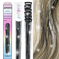 6 Pieces Clip In Hair Tinsel Heat Resistant 236 Inch Fairy Hair Tinsel Kit Clip In Tinsel Hair Extensions Glitter Hair Tensile