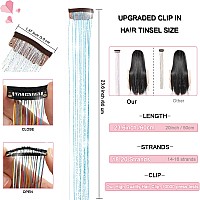 6 Pieces Clip In Hair Tinsel Heat Resistant 236 Inch Fairy Hair Tinsel Kit Clip In Tinsel Hair Extensions Glitter Hair Tensile