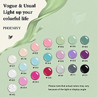 Phoenixy Gel Nail Polish 21 Colors Gel Nail Polish Set With Base Coat Glossy Matte Top Coat Pink Red Blue Green Gray Black Glit