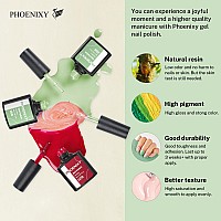 Phoenixy Gel Nail Polish 21 Colors Gel Nail Polish Set With Base Coat Glossy Matte Top Coat Pink Red Blue Green Gray Black Glit