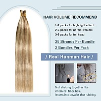 Sunya Blonde I Tip Hair Extensions Human Hair 16 Inch Ash Blonde Highlighted Bleach Blonde Pre Bonded I Tip Hair Extensions Fusi