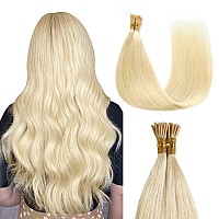 Sunya I Tip Hair Extensions Human Hair Blonde 18 Inch Platinum Blonde Pre Bonded I Tip Hair Extensions Fusion I Tip Human Hair E