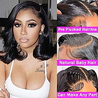 Srakuw 13X4 Bob Wig Human Hair Lace Front Wigs For Black Women Pre Plucked 180 Density Glueless Wigs Human Hair Loose Body Wave