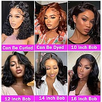 Srakuw 13X4 Bob Wig Human Hair Lace Front Wigs For Black Women Pre Plucked 180 Density Glueless Wigs Human Hair Loose Body Wave