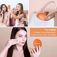 Wobsion Travel Makeup Mirror With Light 1X10X Compact Magnifying Mirrorhandheld 2Sided Pocket Mirrorled Small Mirror For Pu