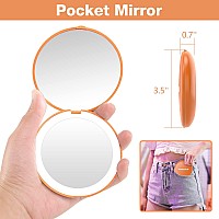 Wobsion Travel Makeup Mirror With Light 1X10X Compact Magnifying Mirrorhandheld 2Sided Pocket Mirrorled Small Mirror For Pu