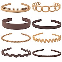 Unisex Hair Band 8Pcs Plastic Headband With Teeth Head Bands Combing Hairbands Wavy Outdoor Sports Headbands For Mens Hair Band