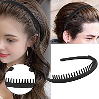 Drnytunk Unisex Hair Band 8Pcs Plastic Headband With Teeth Head Bands Combing Hairbands Wavy Outdoor Sports Headbands For Mens